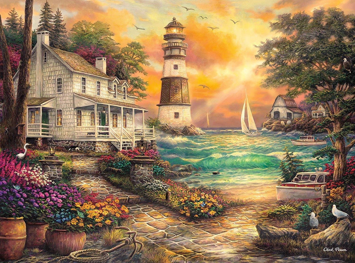 Buffalo Games Cottage By The Sea Puzzle - 1000 pcs