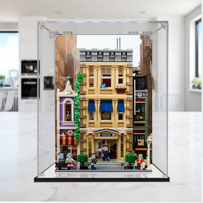 Clear Acrylic Display Case (10278) - 11.81x11.81x15.74in. Mirror Bottom+background