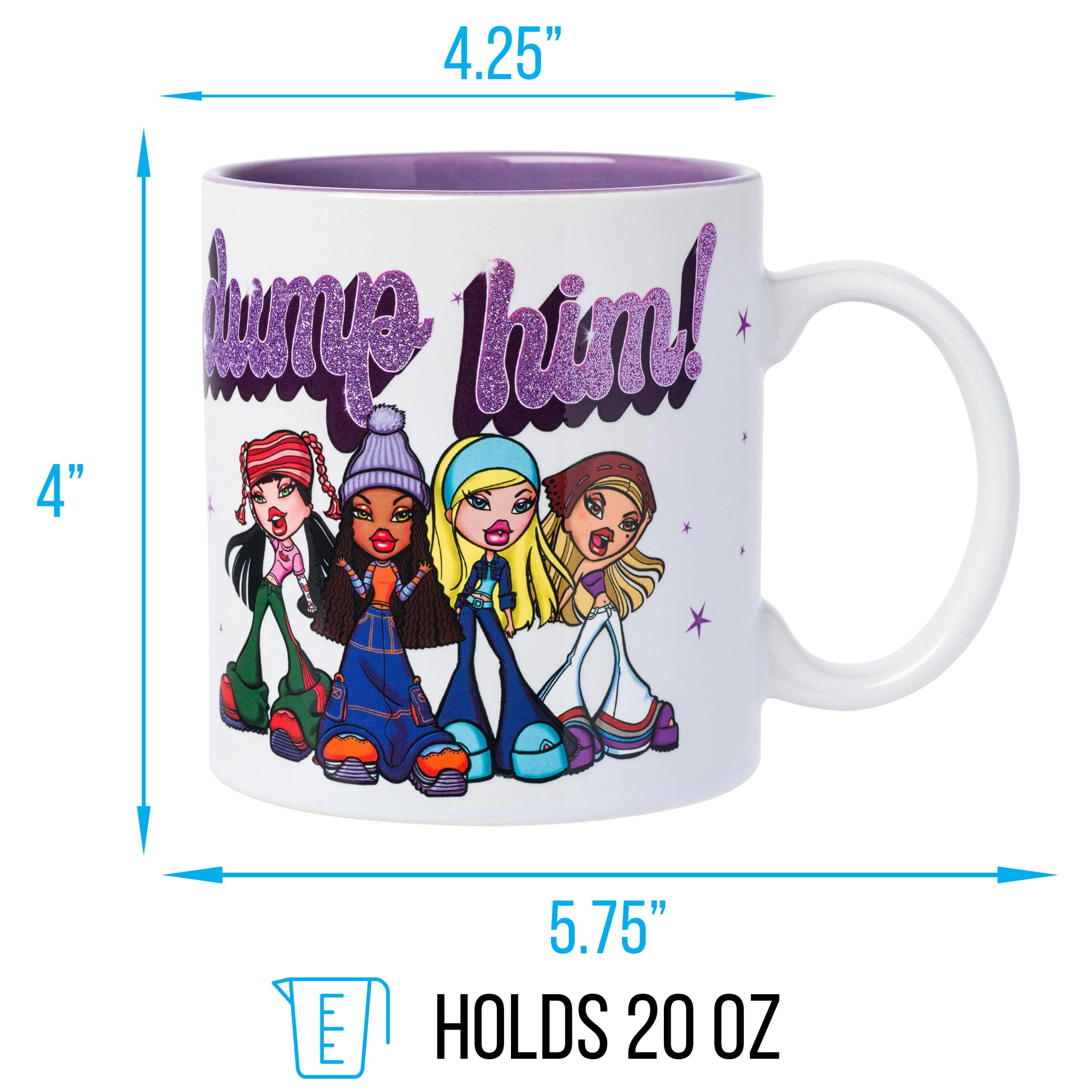 Bratz Dump Him Stars Glitter Ceramic Mug - 1 pcs
