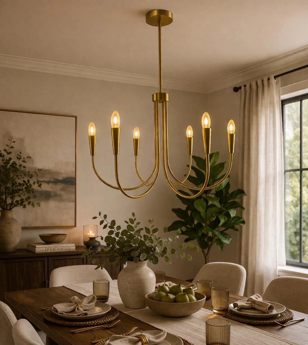 ETRONIK 6-Arms LED Chandelier - Warm