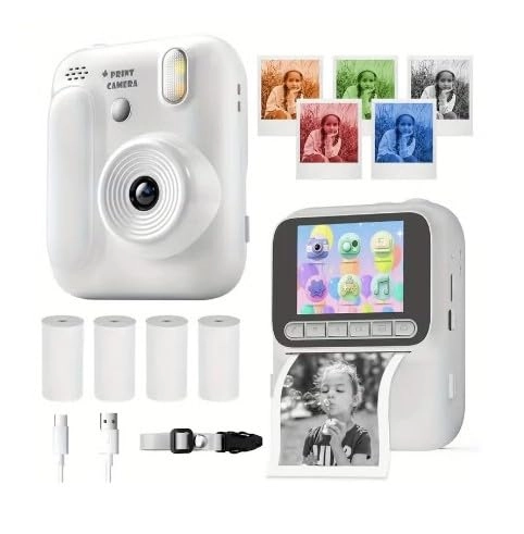 Kids Digital Camera - Instant Thermal Printer 4800W 1080p
