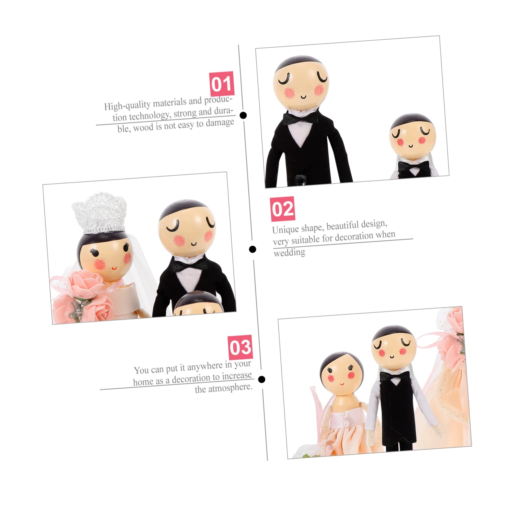 Wedding Couple Statue Set - 4pcs