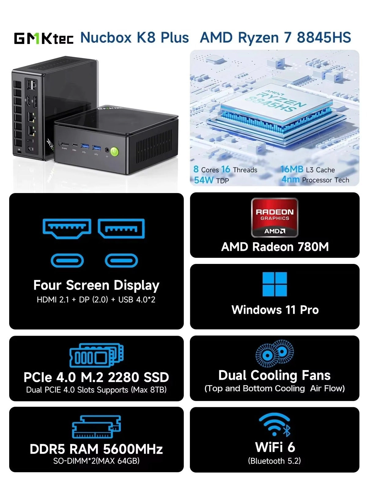 K8 Plus - 8845HS 32GB 1TB