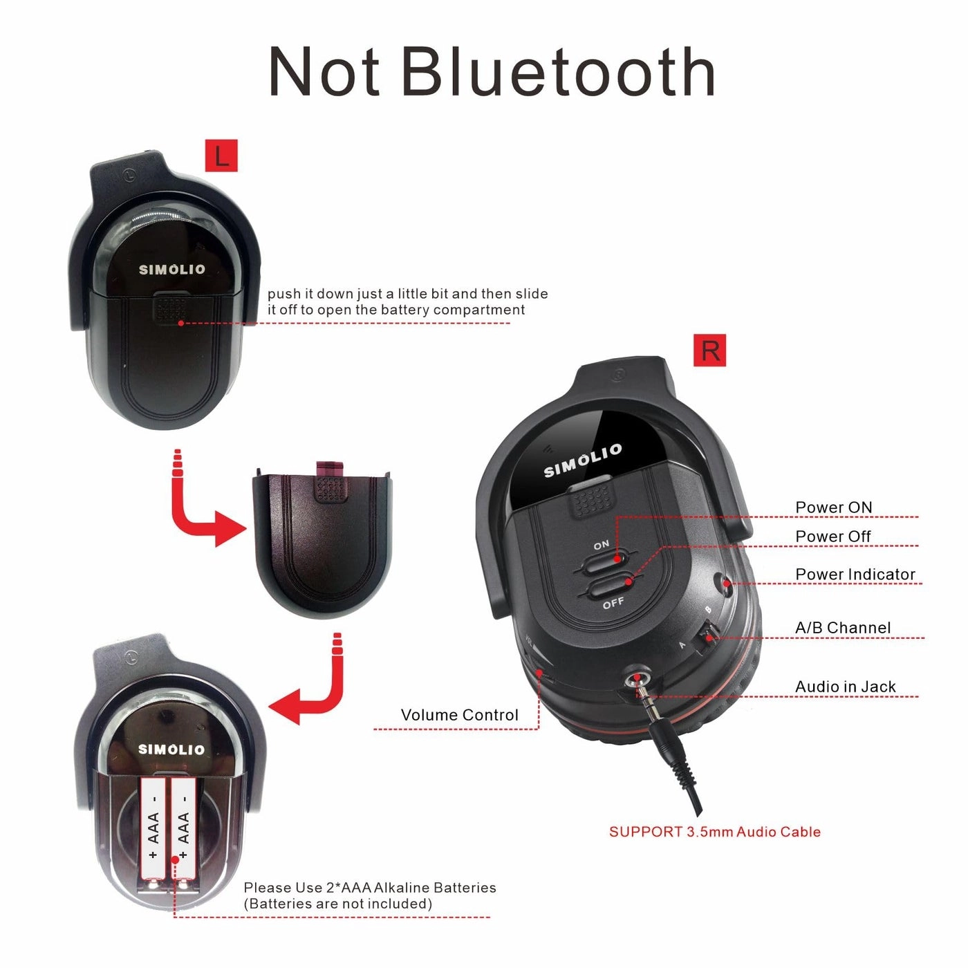 Infrared Headphones - Wireless IR 3 Pack