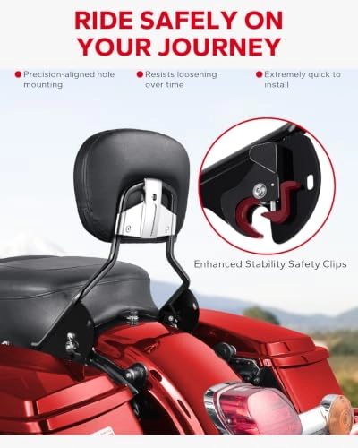 Passenger Sissy Bar Backrest - Harley Davidson Touring Electra Glide Road King Street Glide Road Glide 2009-2024