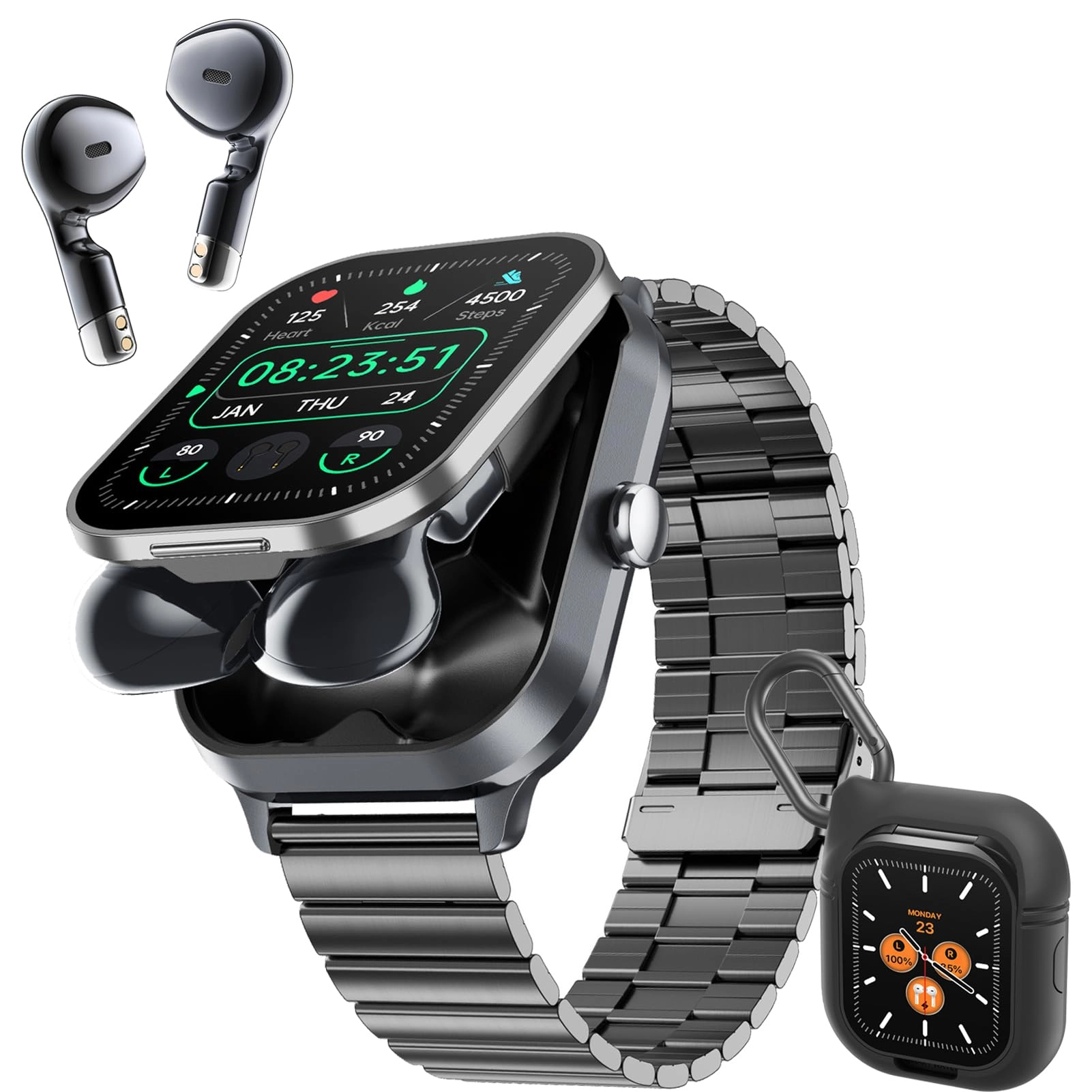 Bluetooth Earbuds Smart Watch - 2.01 inch Zinc Alloy