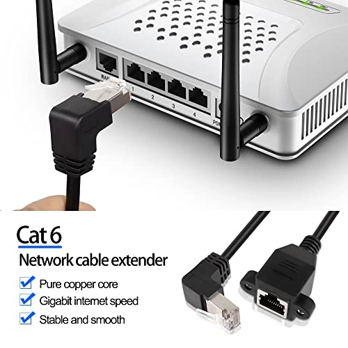 90 Degree RJ45 Ethernet Extension Cable - 50CM