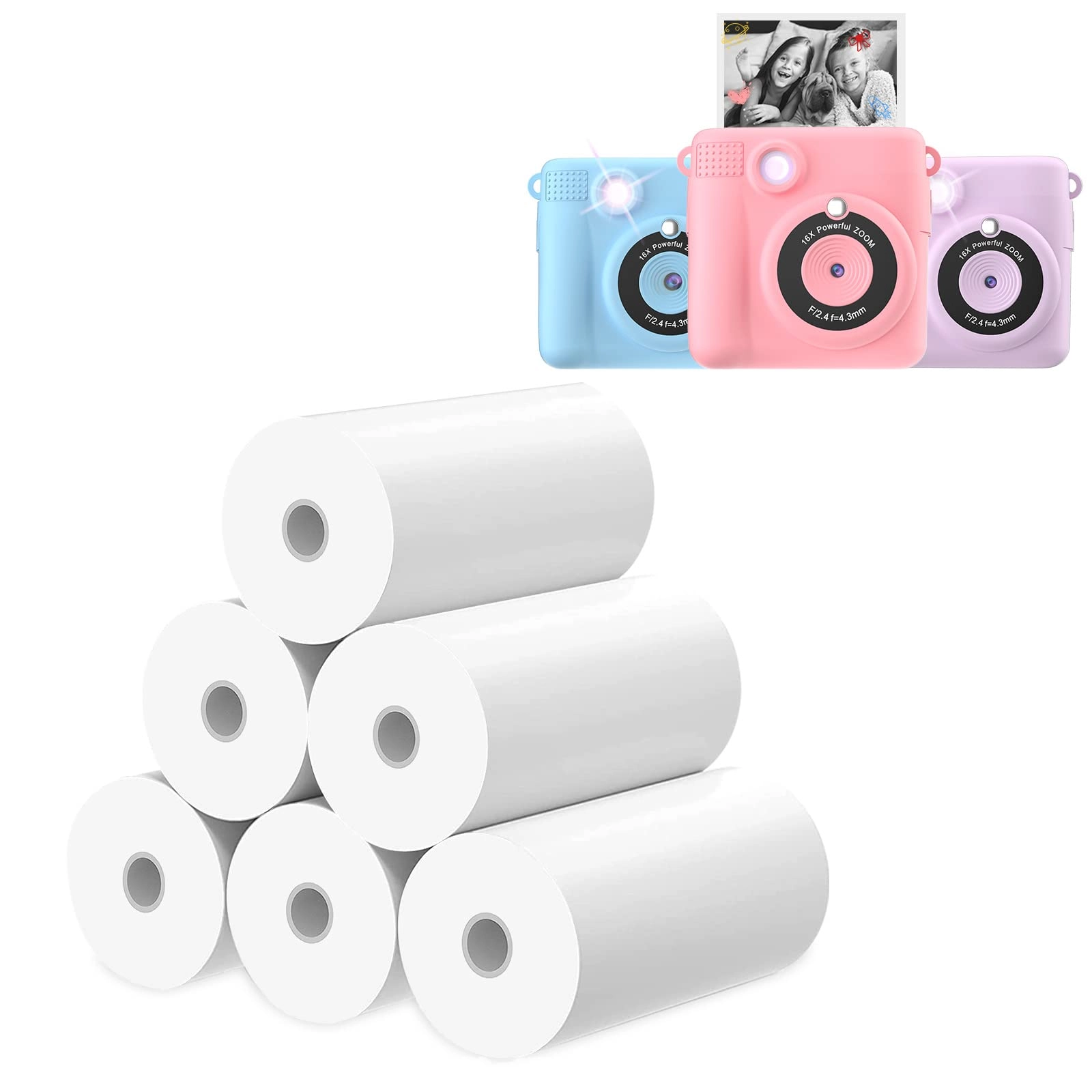 OPERHOO Kids Instant Camera Photo Paper - 6 Rolls 10x15 cm