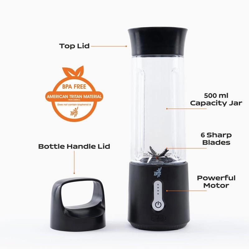 Blendmate Pro - Portable Blender USB-C 4000mAh Handle Lid (Grey)