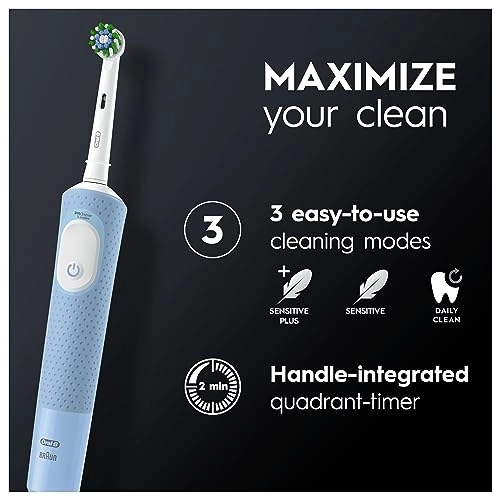 Vitality Pro - 2x Electric Toothbrushes 2 Brush Heads Black/Blue