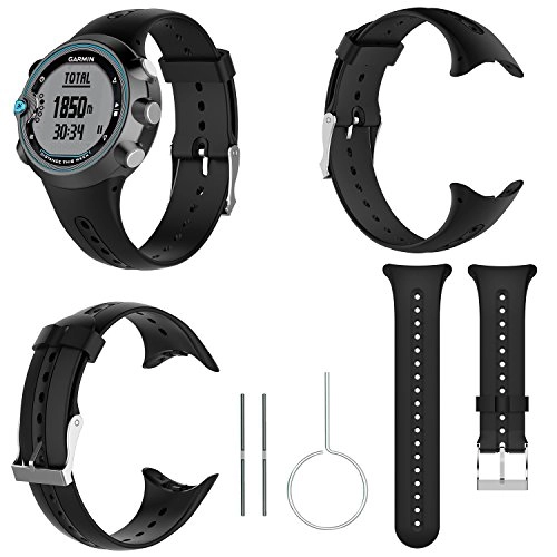 Watch Band for Garmin Swim - Silicone Black 103.85+124.25mm
