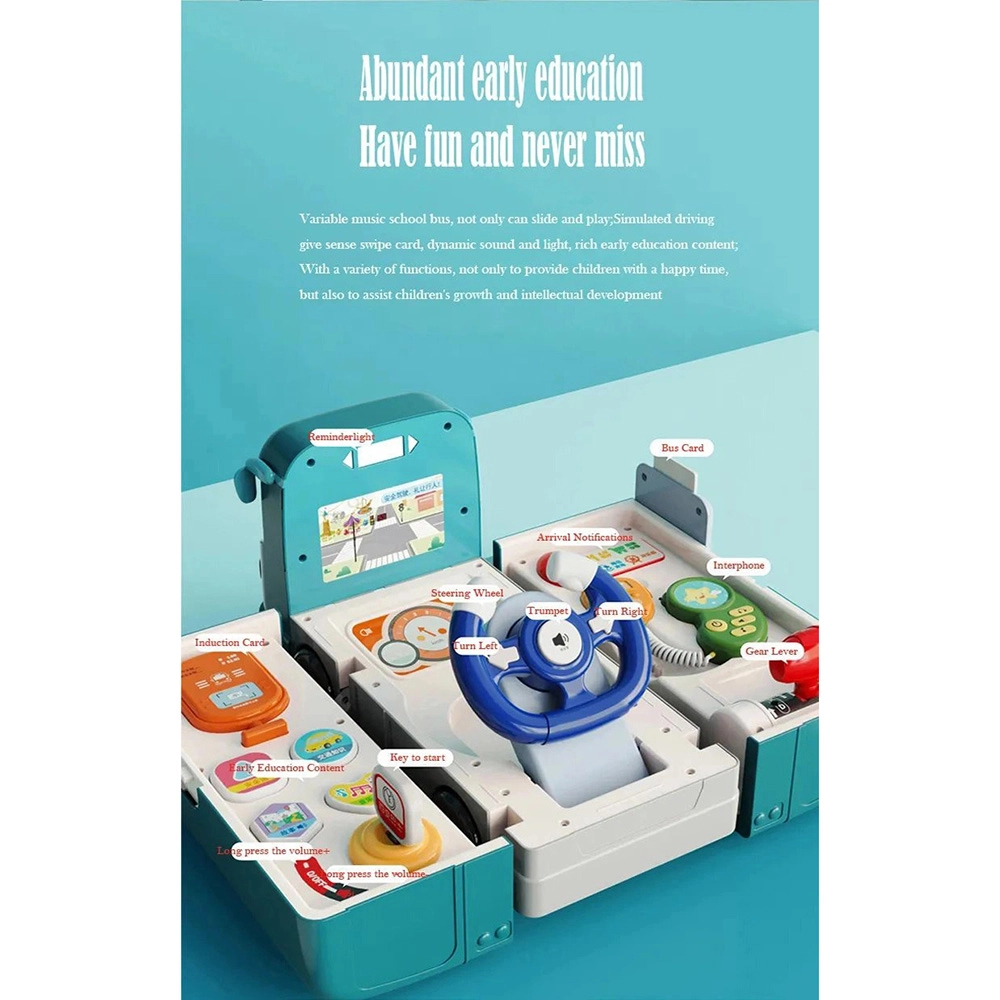 Musical Convertible School Bus Toy - Suitable for 3 years and above