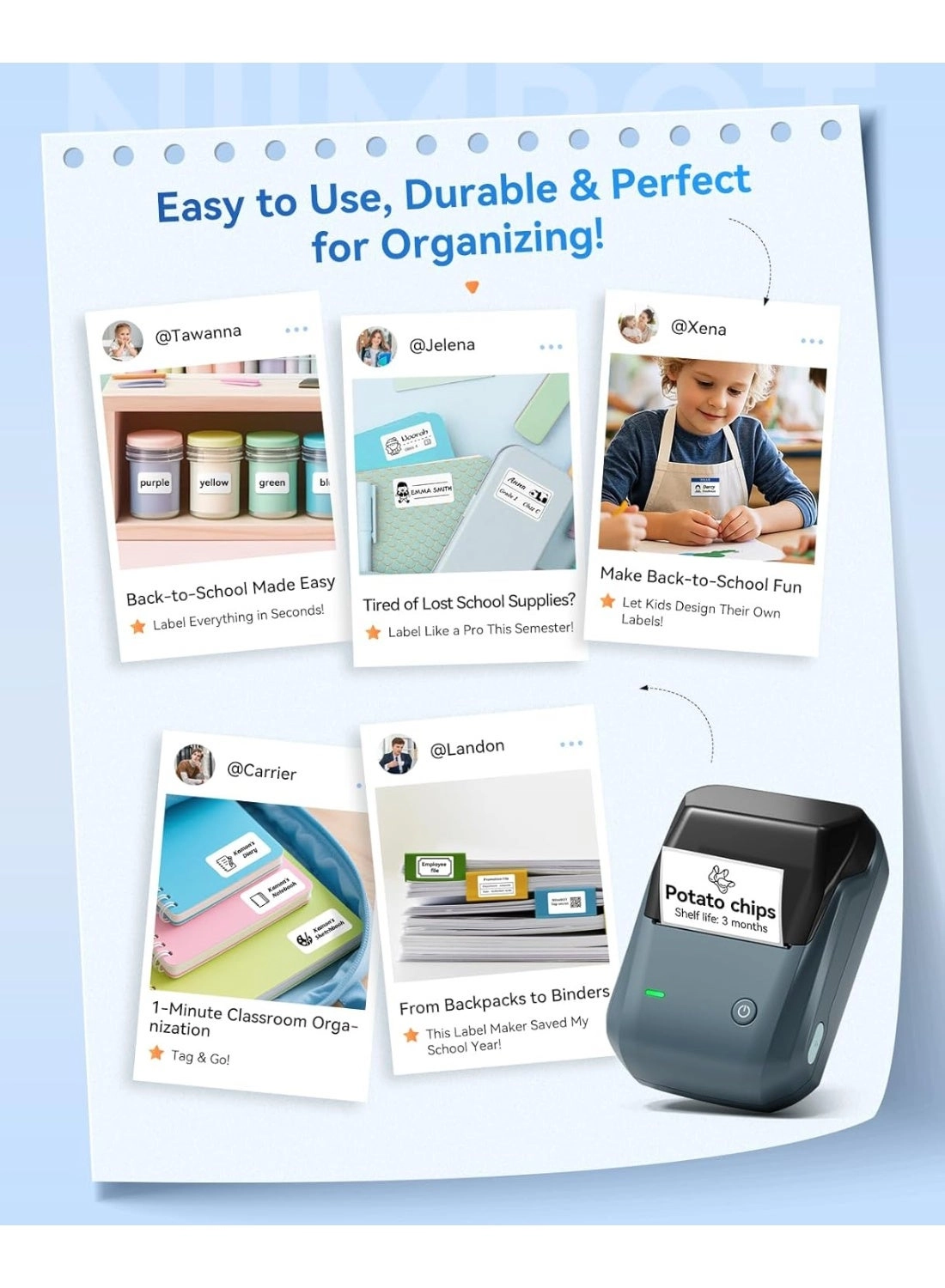 B1 - Label Maker 50*30mm Labels Space Blue