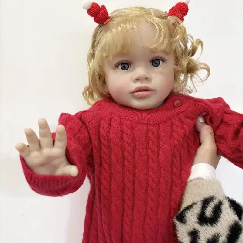 Pippa Reborn Baby Doll - 26 inch Cotton Vinyl Hand-rooted Curly Hair Ages 3+