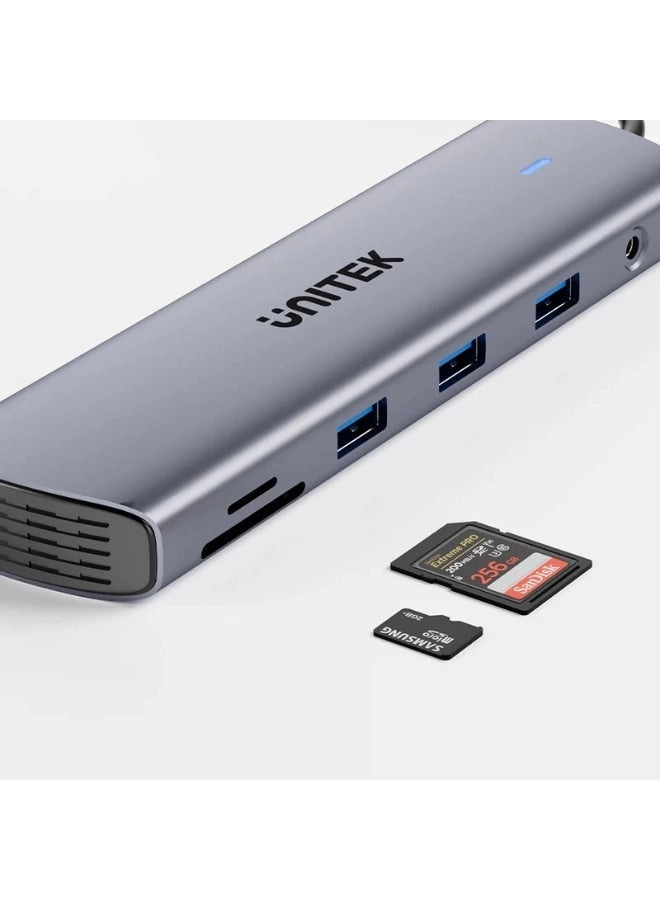 D1113A - 9-in-1 USB-C Hub 3x USB-A 5Gbps HDMI 4K@30Hz PD 100W