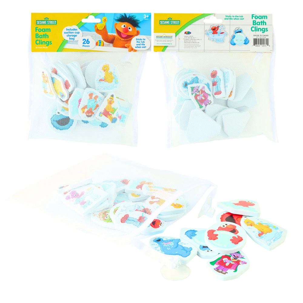 Foam Bath Clings - 26 Pcs Mesh Storage Bag with Suction Cups