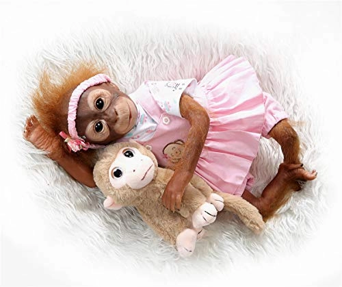 Reborn Monkey Doll - 21 inches (52cm) Silicone Vinyl Brown Ages 3+