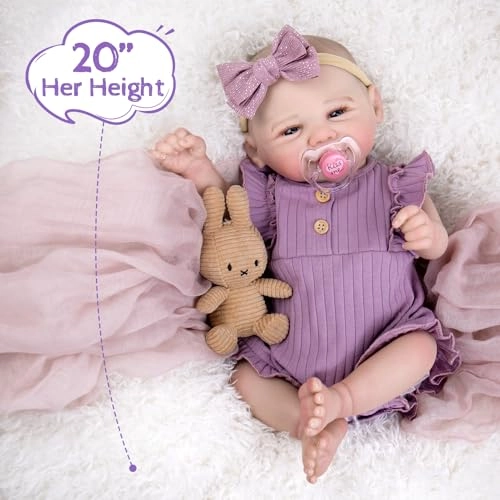 Reborn Baby Doll - 20 inch Vinyl Open Eyes Ages 3+
