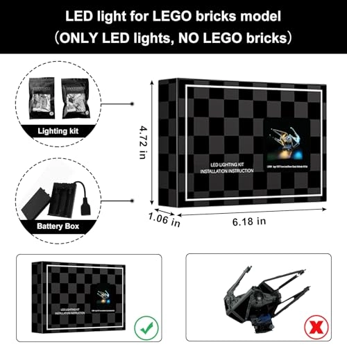 Led Light for LEGO 75382 Tie Interceptor - Plastic 1
