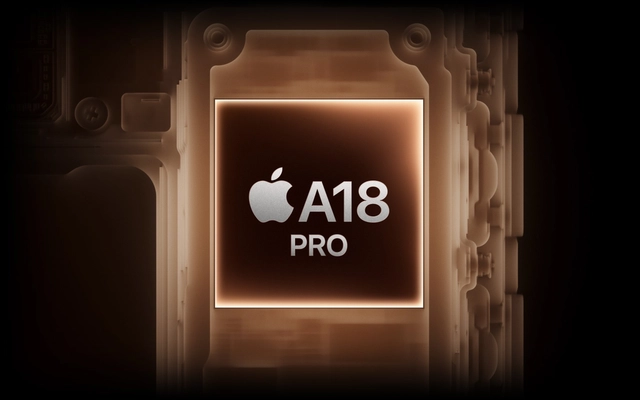 A18 Pro chip. The brains behind Apple Intelligence.