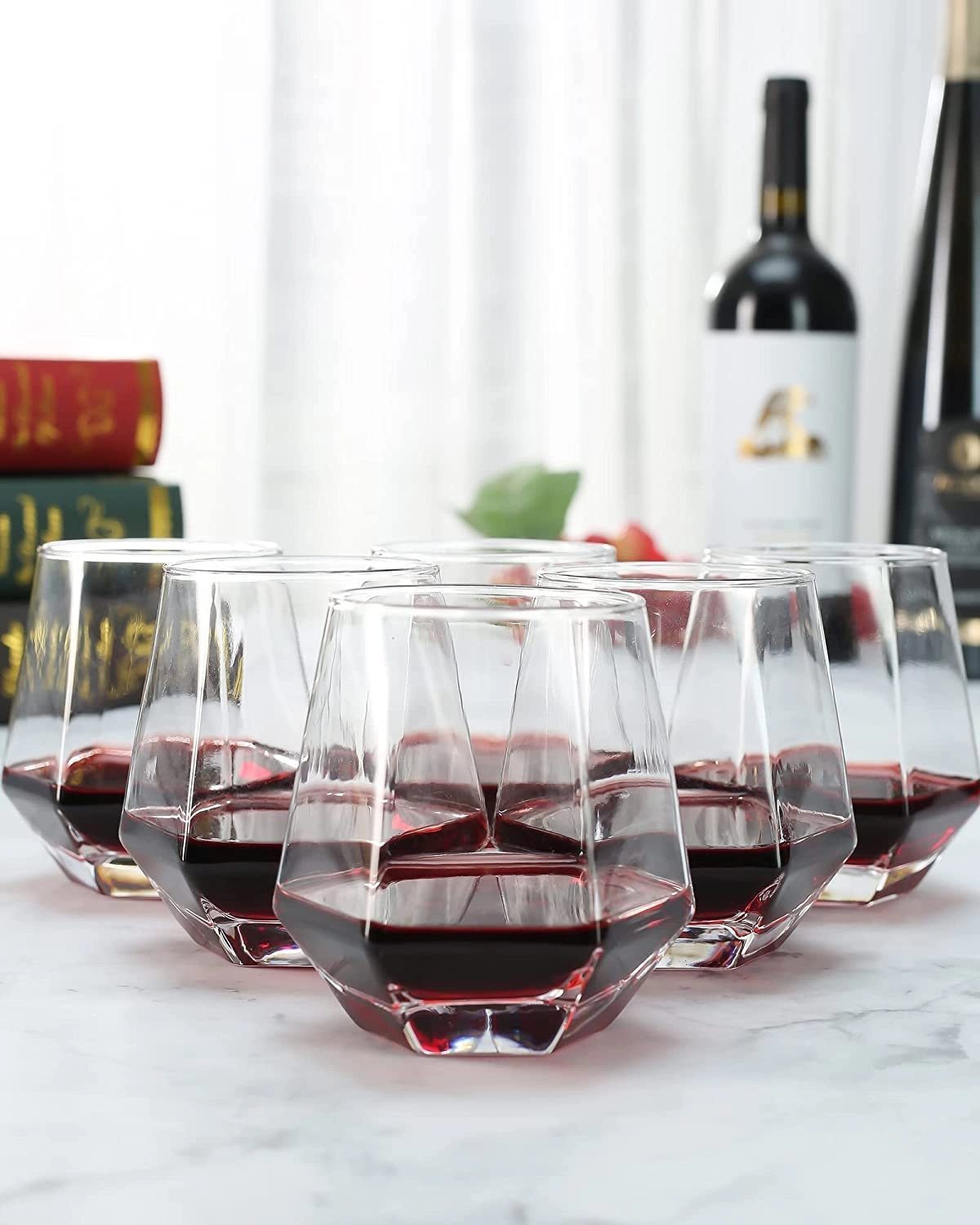 Diamond Cut Glass Tumbler - 2 pcs Hexa 310 ml