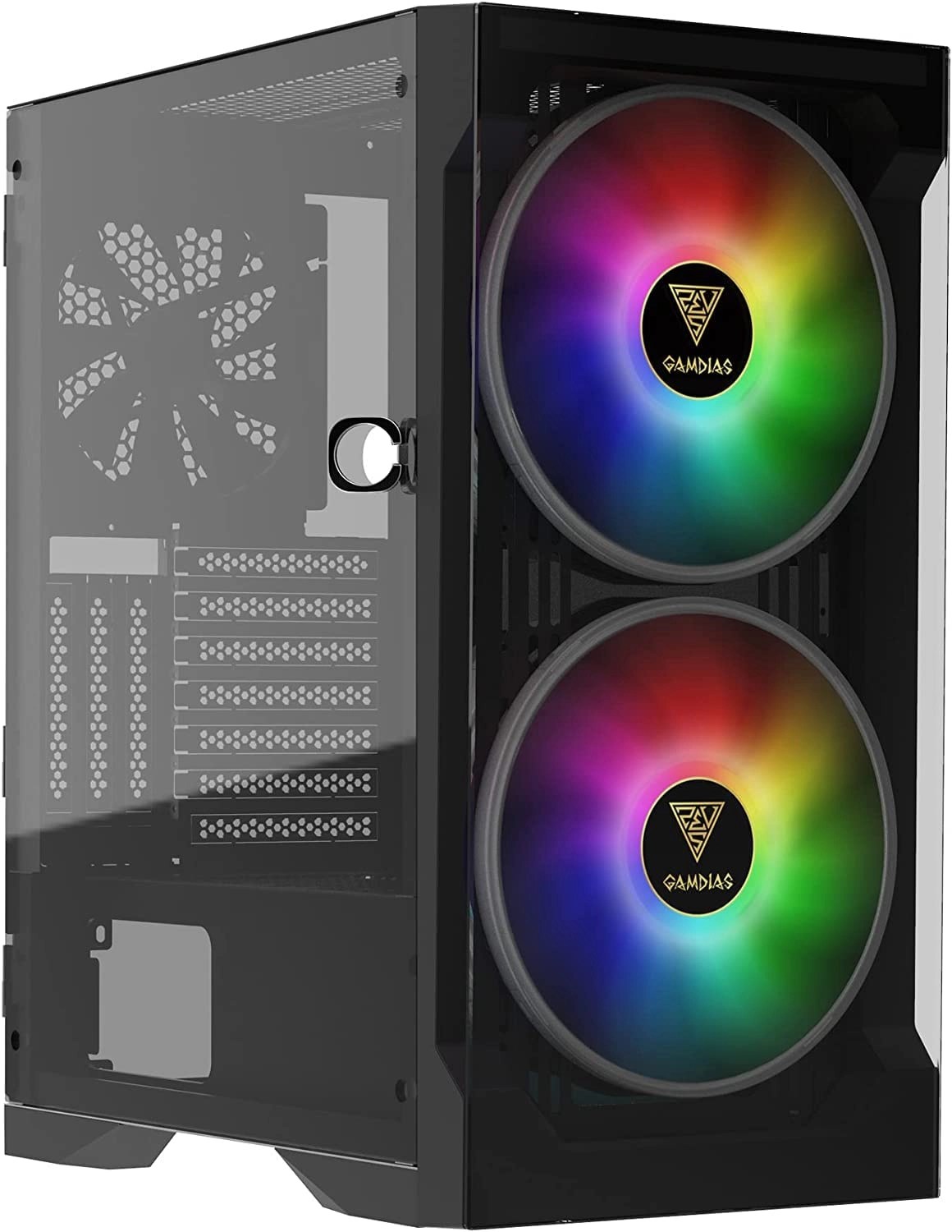 GAMDIAS ATX Mid Tower Gaming Computer Case - Side Tempered Glass