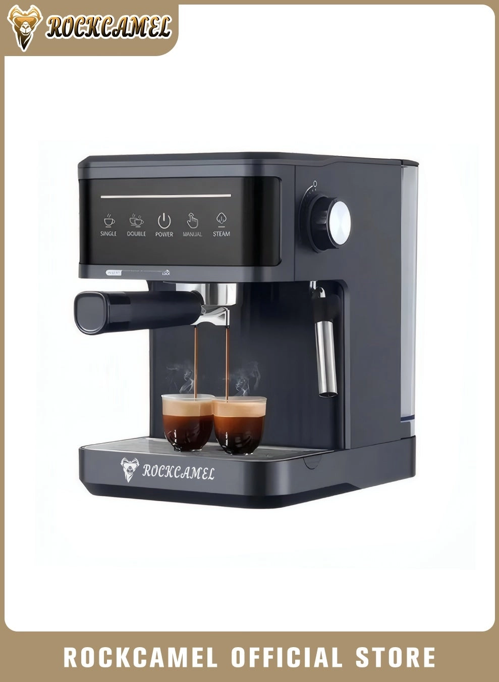 ROCKCAMEL NCT Espresso Machine - 20 Bar 850W 360° Steam Wand