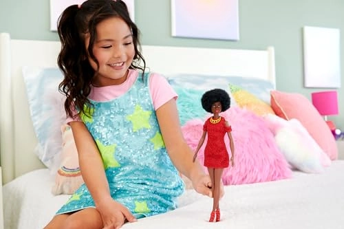 Barbie Fashionistas - Natural Black Hair Red Dress Ages 3+