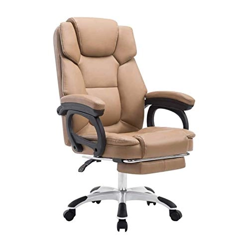 Desk Chair - PU Leather Brown High Back