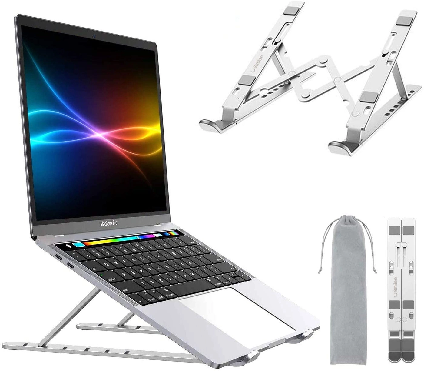 SME02 - Foldable Aluminum Laptop Stand Silver