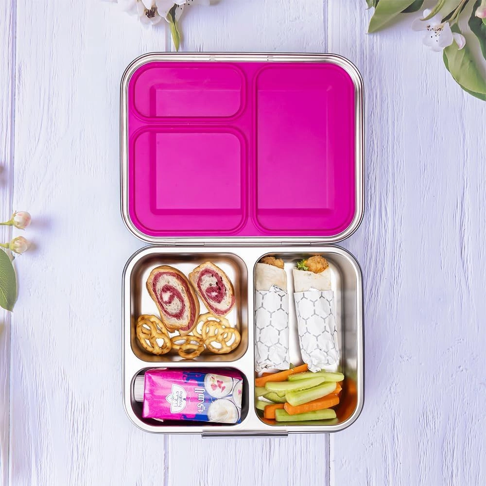 3 Compartment Bento Steel Lunch Box - 1750ml