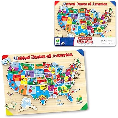 MZA STORES Lift & Learn USA Map Puzzle - 3+ 40 pieces