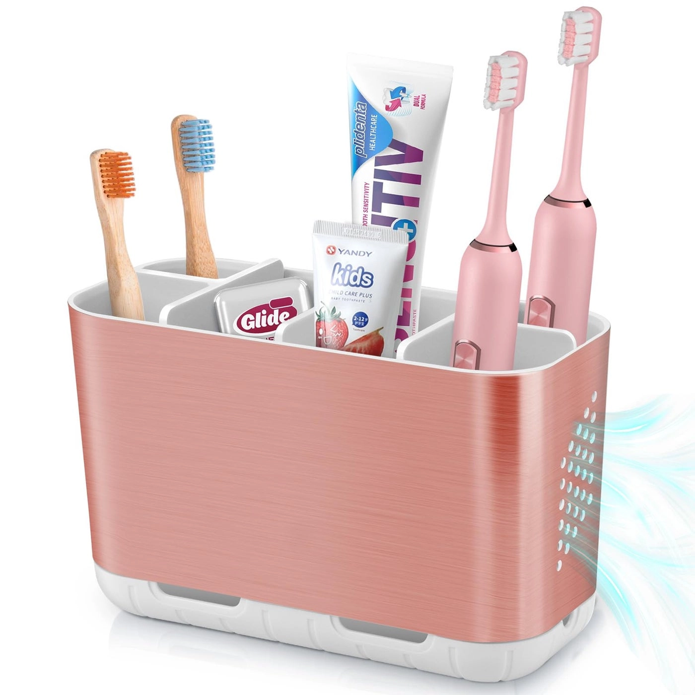 Toothbrush Holder - Black Bamboo Divider