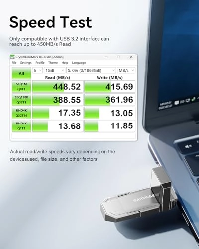 USB C 3.2 Solid State Drive - USB 3.2 Gen 1 USB-A + Type-C 128GB