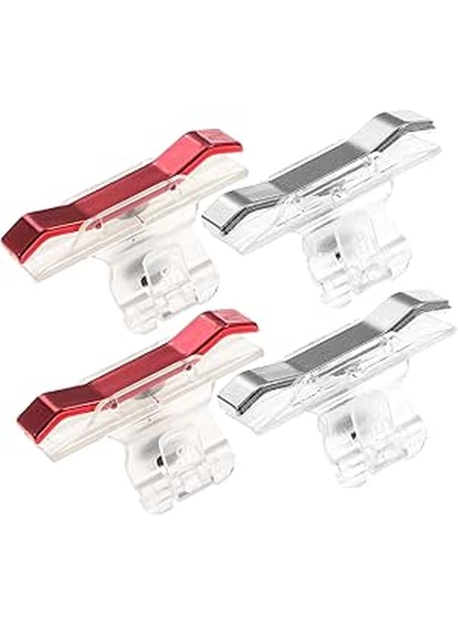 LALAFINA Gaming Trigger Buttons - 2 Pairs Metal Red Silver