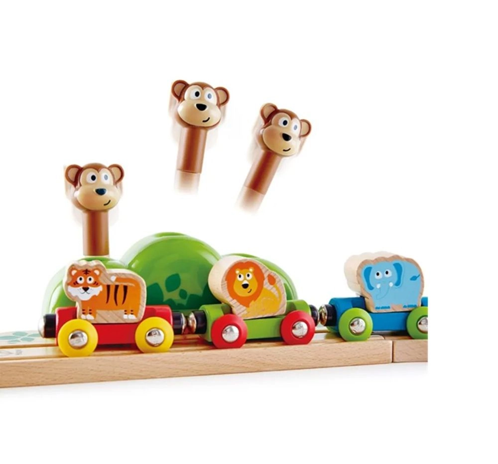 Music and Monkey Wooden Railway Playset