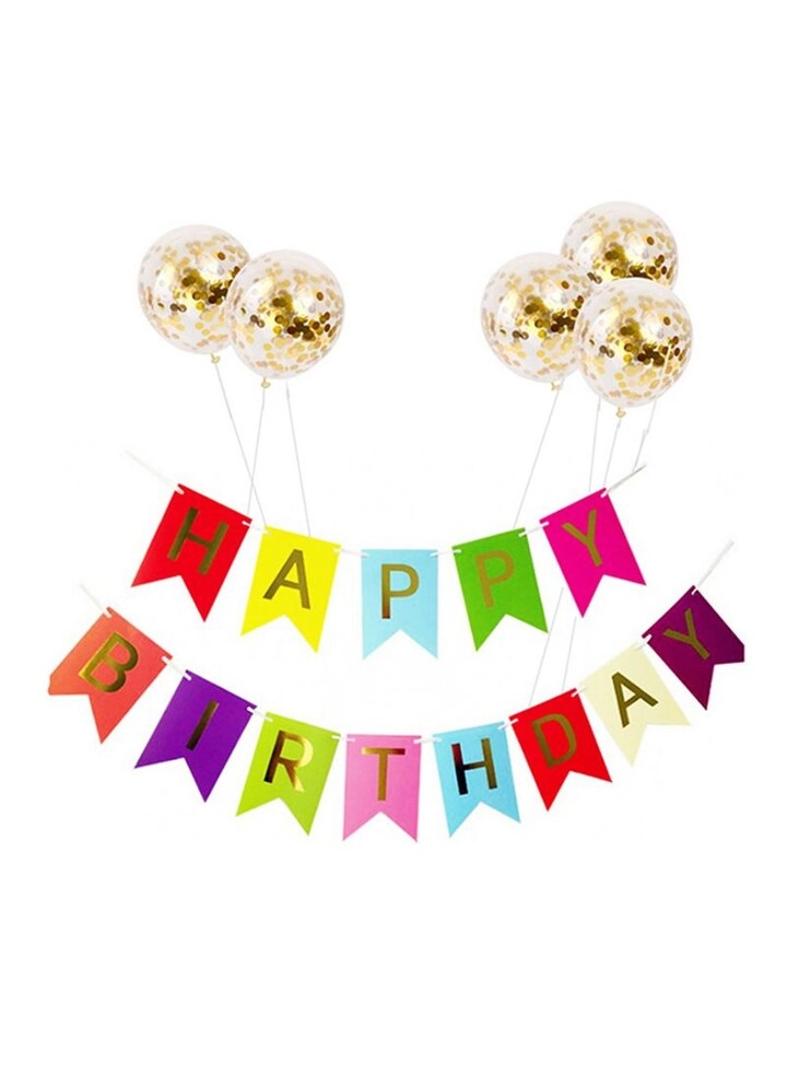 Party Time Trading LLC Happy Birthday Foil Balloon Set - 5-Pieces Birthday