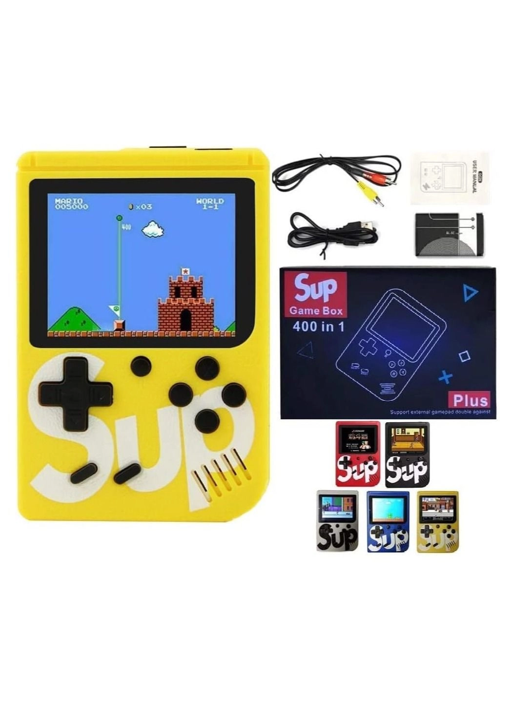 Handheld Game Console - 400 Built-in Games 3-Inch Color Screen Rechargeable Battery