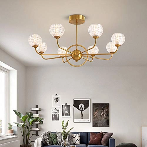 Sputnik Chandelier - Black and gold 10 head