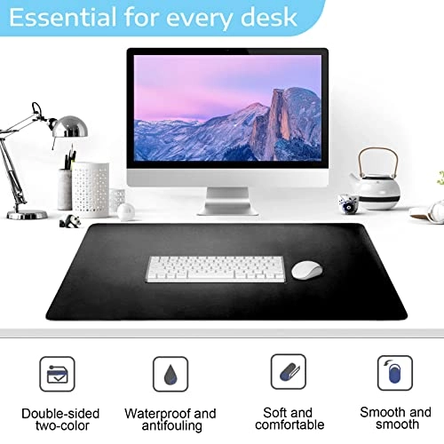 Large Faux Leather Gaming Mouse Pad - 80x40 cm