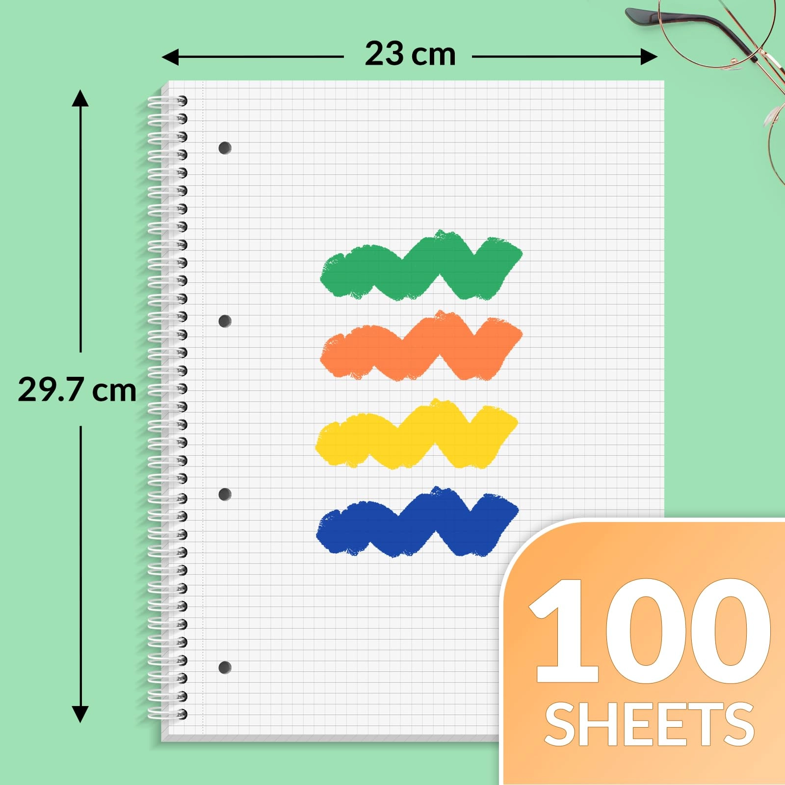 Notebook A4 Spiral - Lined 100 Sheets