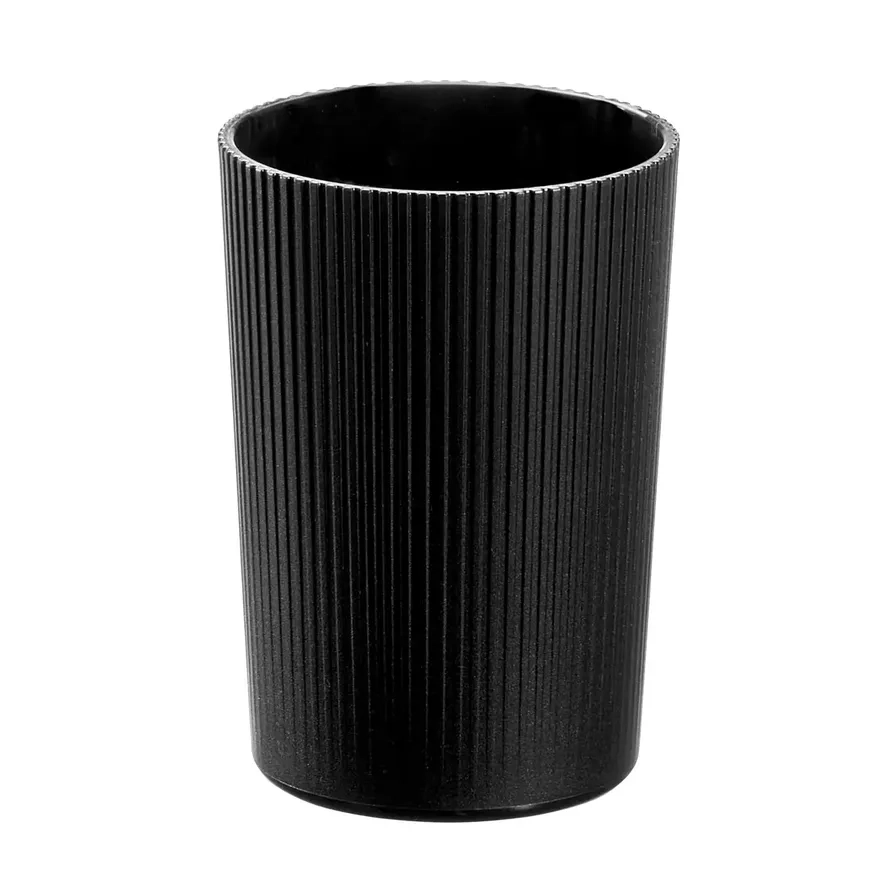 InterDesign Fluted Plastic Toothbrush Holder - 8 x 8 x 11.4 cm Black