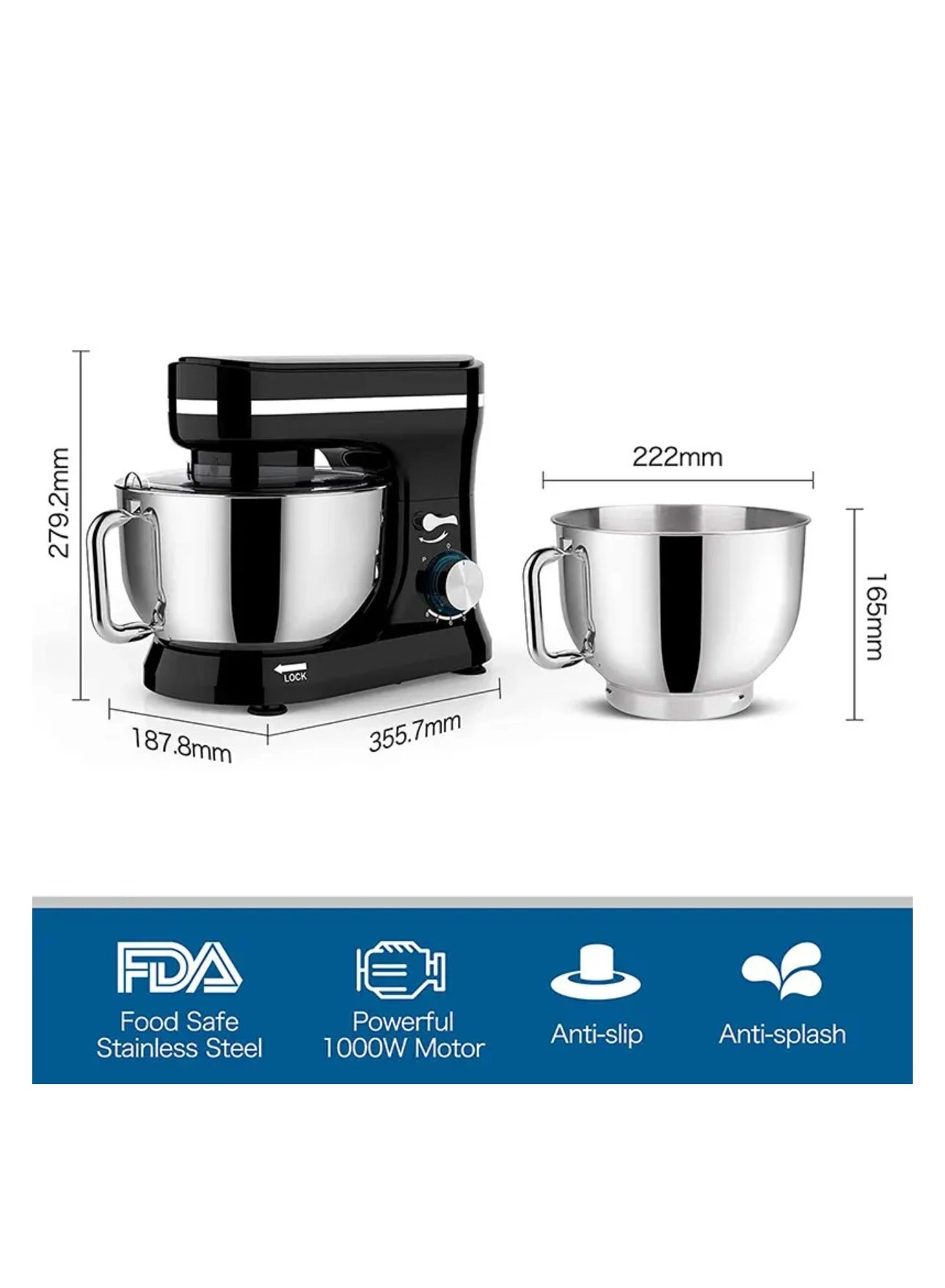 Kitchen Stand Mixer - 4Qt 1000W