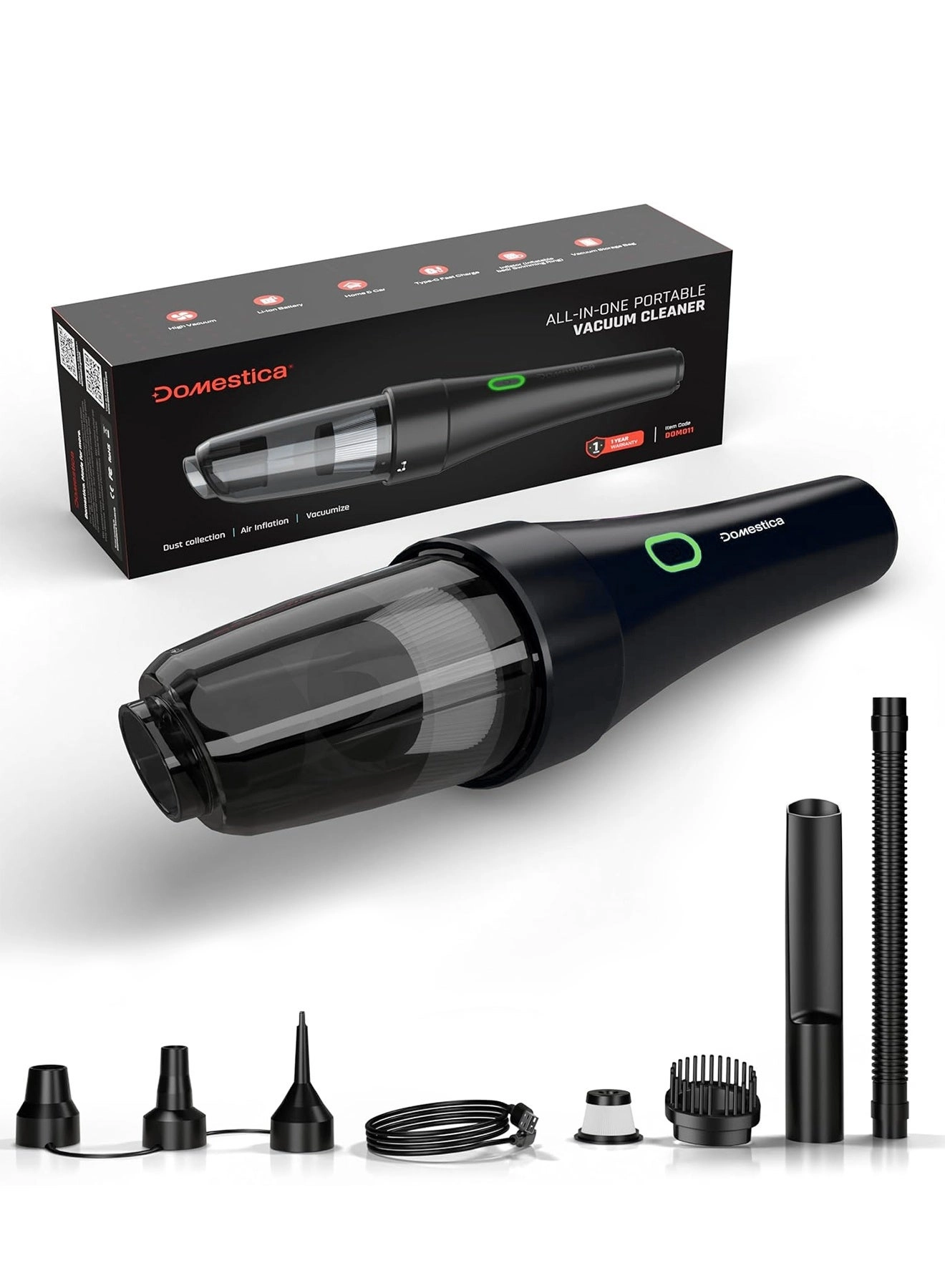 DOMESTICA Cordless Car Vacuum Cleaner - 2000mAh*3