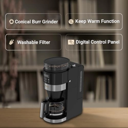 Grindbrew Pro - Conical Burr Grinder Digital Control Panel