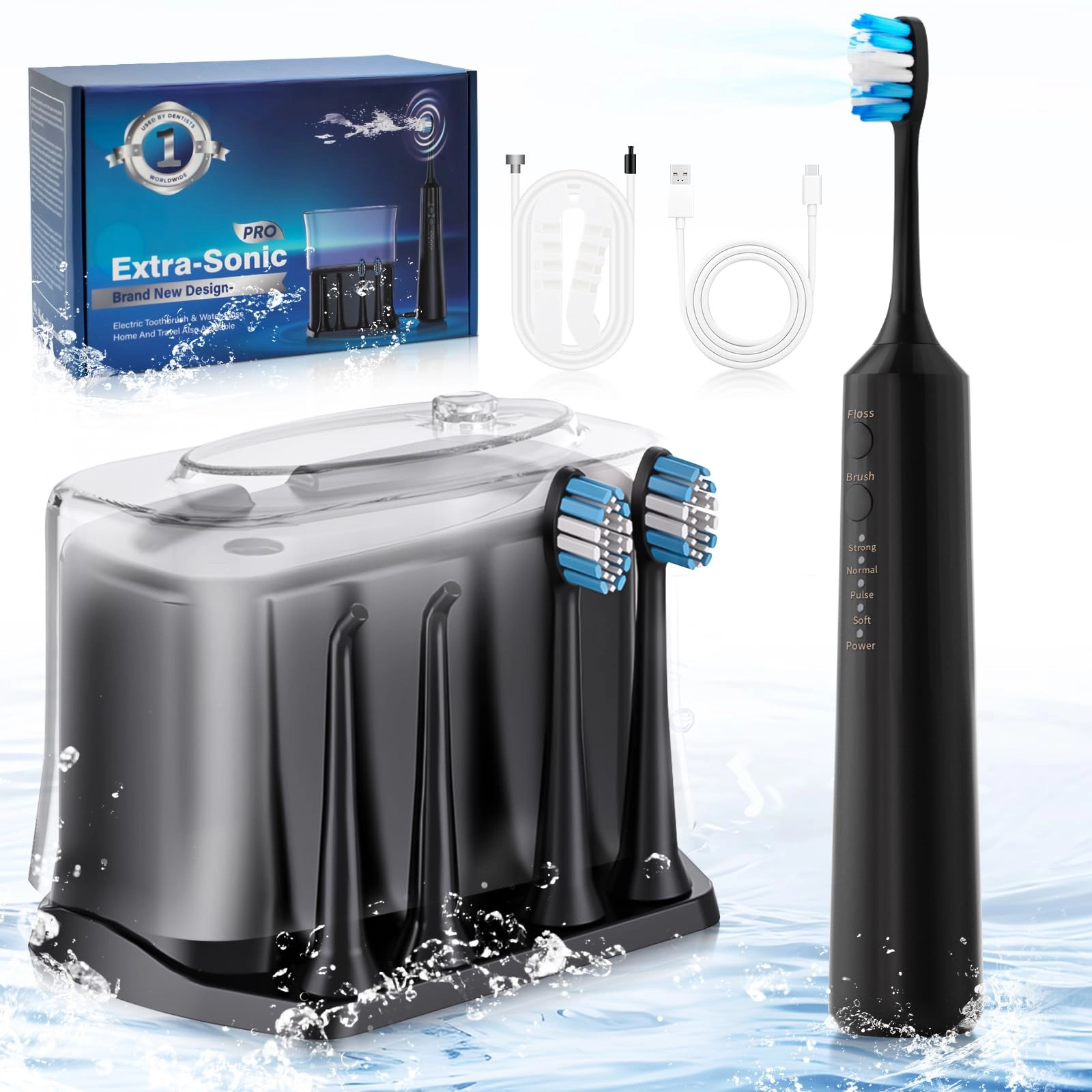 ZWJ 2-1 Professional Electric Toothbrush - Water Flosser 3800VPM