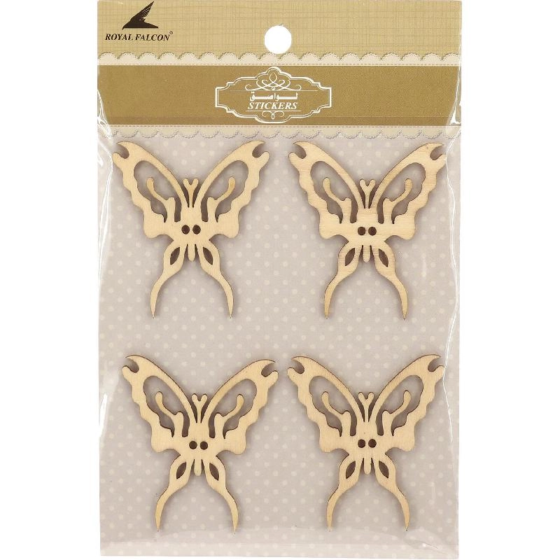 Royal Falcon Wood Sticker - Wood 6 Pieces