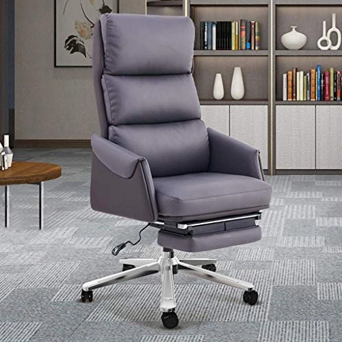 Desk Chair - PU Leather Brown High Back