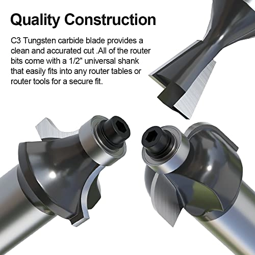 Tungsten Carbide Router Bits - 1/2-Inch 12 Piece