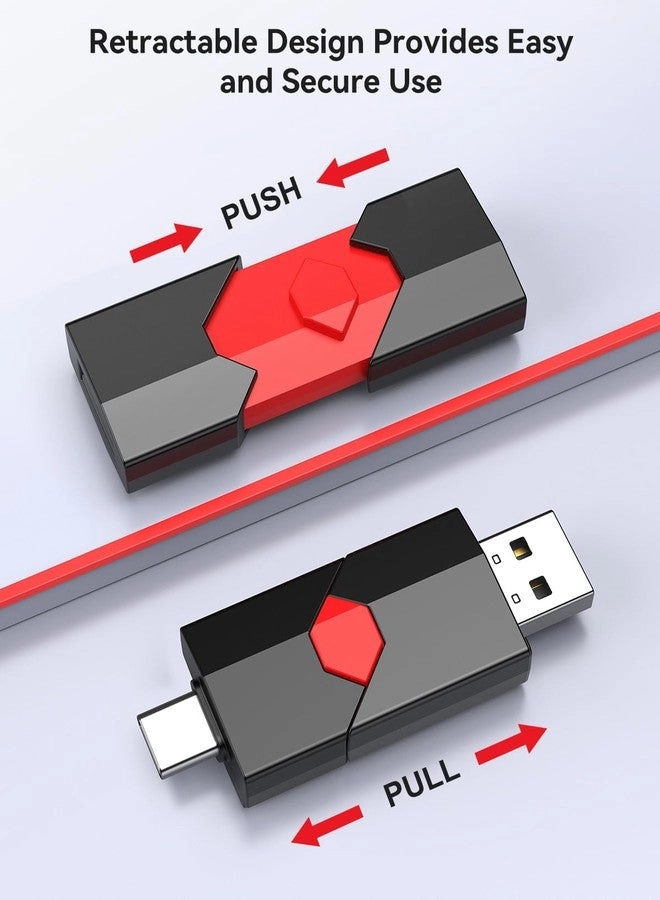 USB C Flash Drive - USB 2.0 Type-A + Type-C 64GB